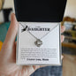 To My Daughter Love Knot Necklace
