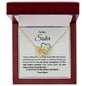 To My Sister Interlocking Hearts Necklace