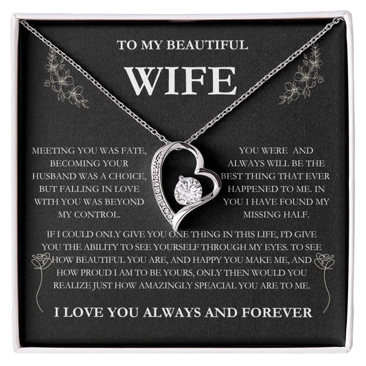 To My Beautiful Wife Forever Love Necklace