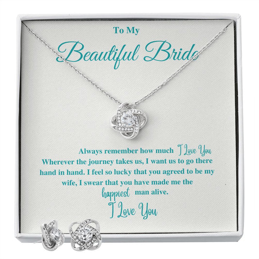 To My Beautiful Bride Love Knot Necklace