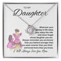 To My Daughter Love Knot Necklace