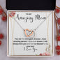 To My Amazing Mom Interlocking Hearts Necklace