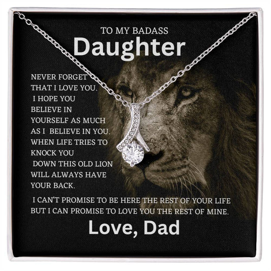 To My Badass Daughter Alluring Beauty Necklace