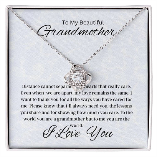 To My Beautiful Grandmother Love Knot Necklace