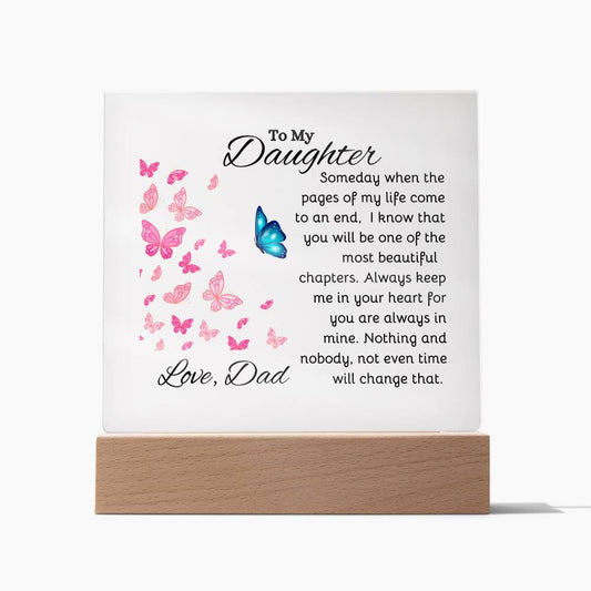 To My Daughter, Love Dad Acrylic Plaque