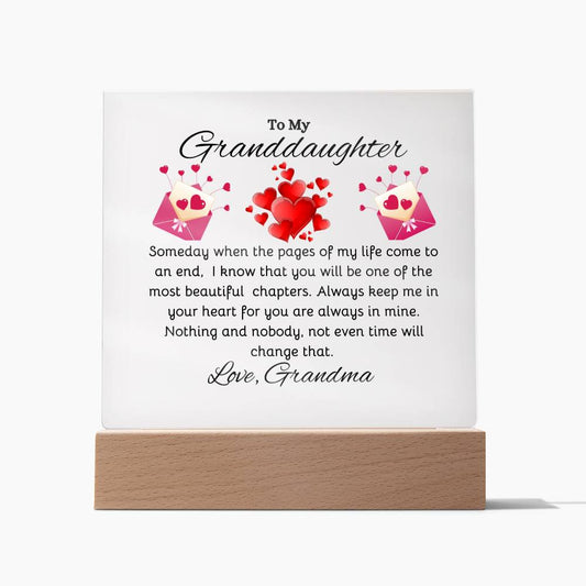 To My Granddaughter, Love Grandma Acrylic Plaque