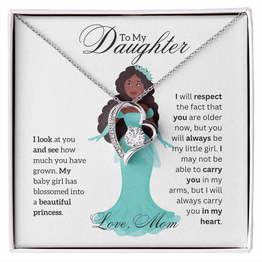 To My Daughter Princess II Forever Love Necklace