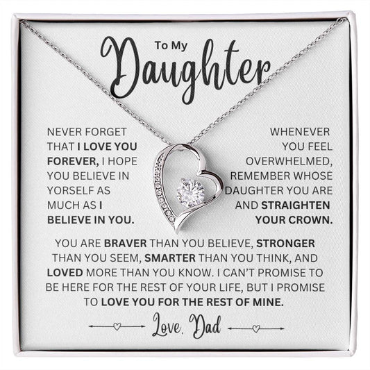 Gift For Daughter From Dad Forever love Necklace