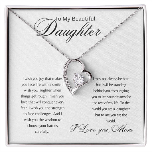 To My Beautiful Daughter Forever Love Necklace