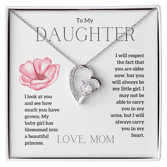 To My Daughter Rose Forever Love Necklace