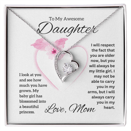 To My Awesome Daughter Forever Love Necklace