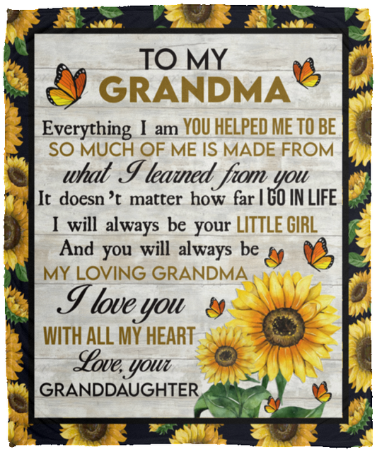 To My Grandma Cozy Plush Fleece Blanket - 50x60