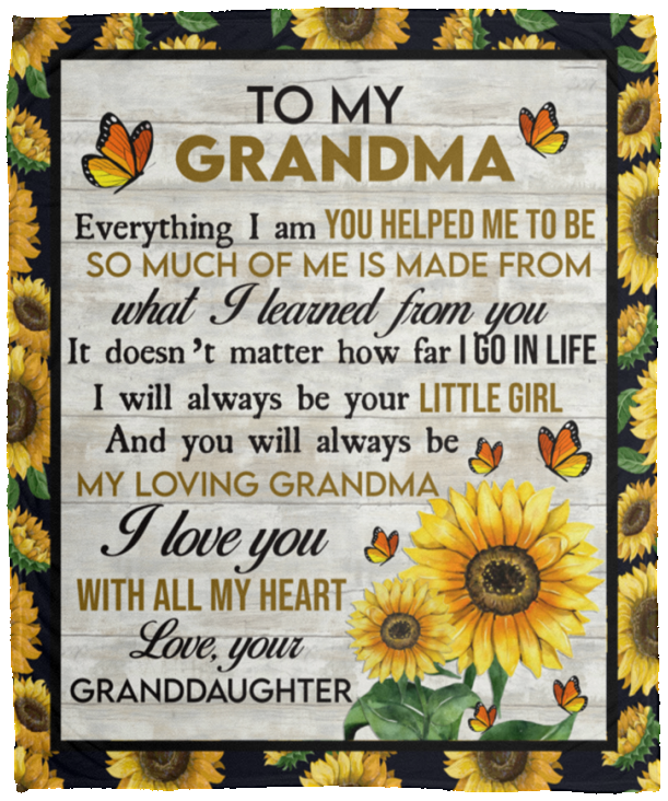 To My Grandma Cozy Plush Fleece Blanket - 50x60