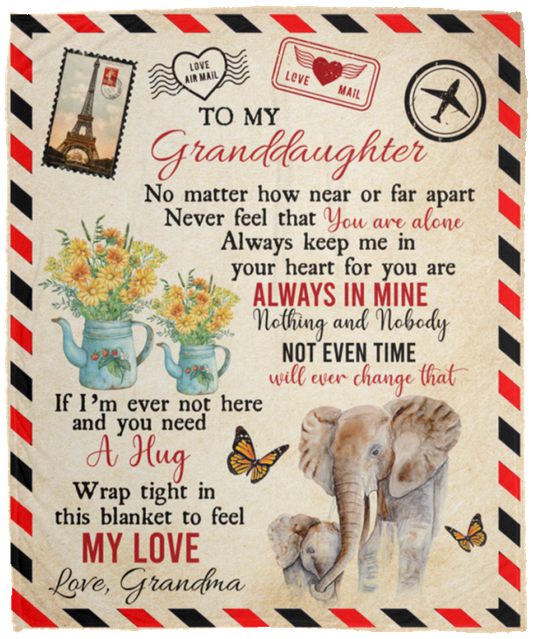 To My Granddaughter Cozy Plush Fleece Blanket - 50x60