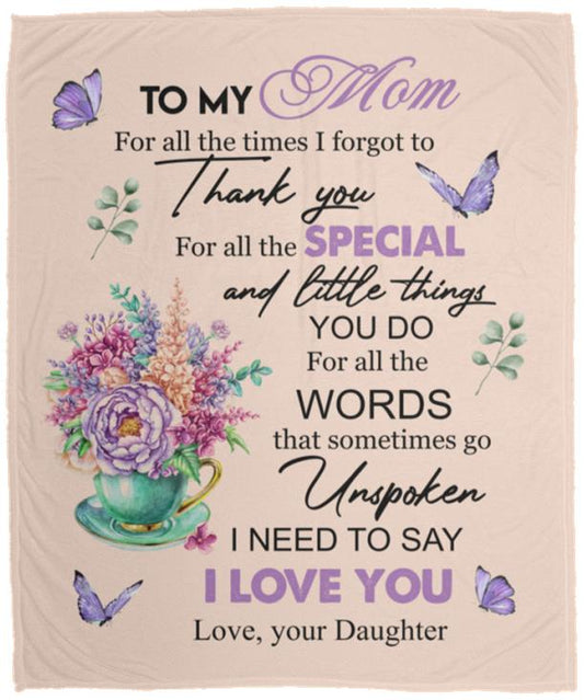 To My Mom Cozy Plush Fleece Blanket - 50x60