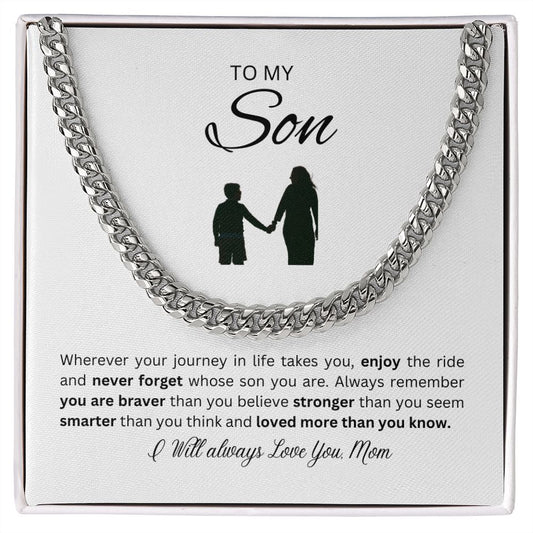 To My Son Cuban Link Chain
