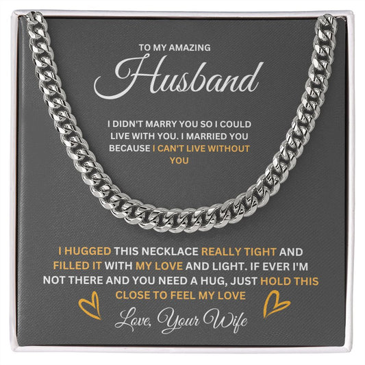 To My Husband Cuban Link Chain
