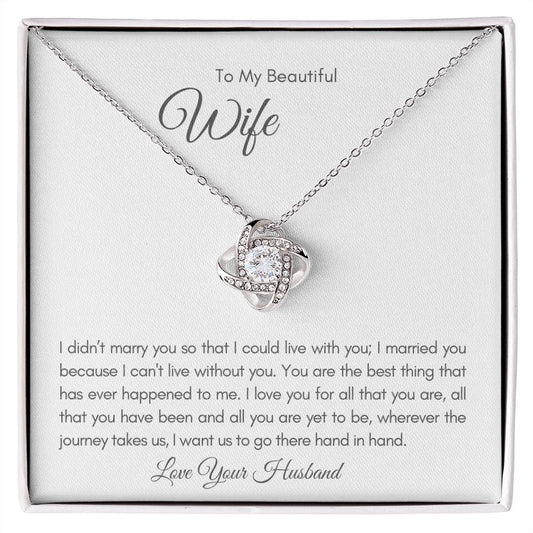 To My Beautiful Wife Love Knott Necklace