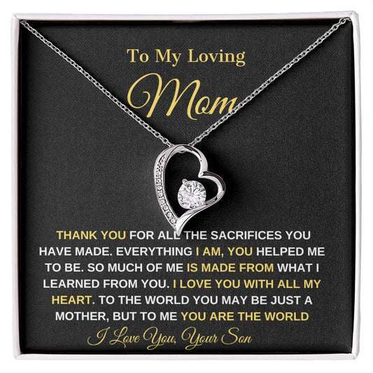 To My Beautiful Mom Forever Love Necklace