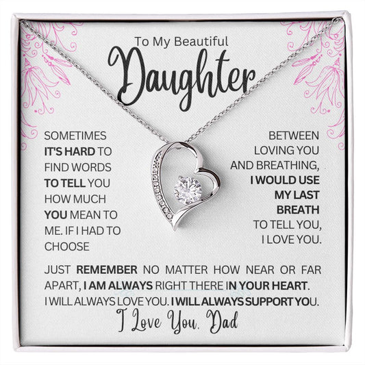 To my Beautiful Daughter Forever Love Necklace
