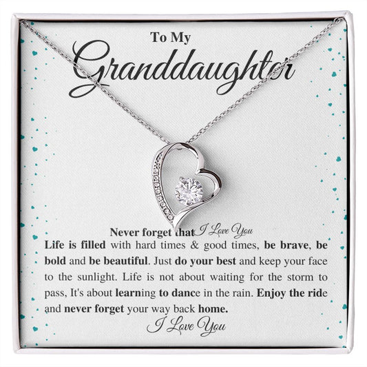 To My Granddaughter Forever Love Necklace