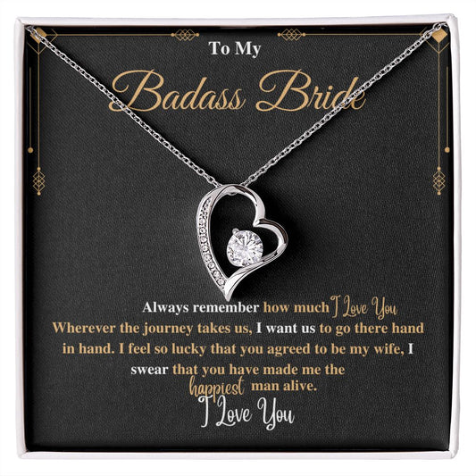 To My Badass Bride Forever Love Necklace