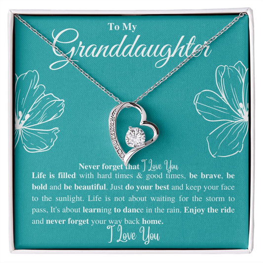 To My Granddaughter Forever Love Necklace